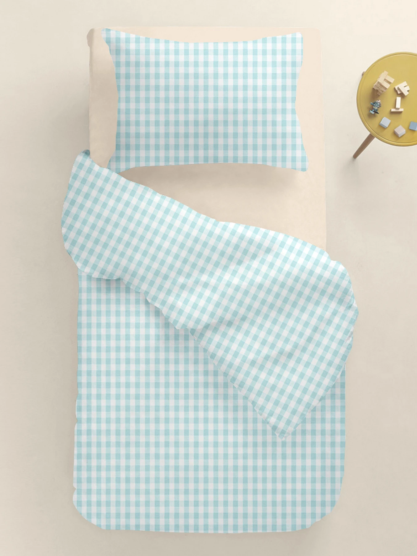 Дитяча постільна білизна в ліжечко MINT CHECK Cosas модель MintCheck_08Beige_140 Дитяча постільна білизна в ліжечко MINT CHECK Cosas модель MintCheck_08Beige_140 Фото
