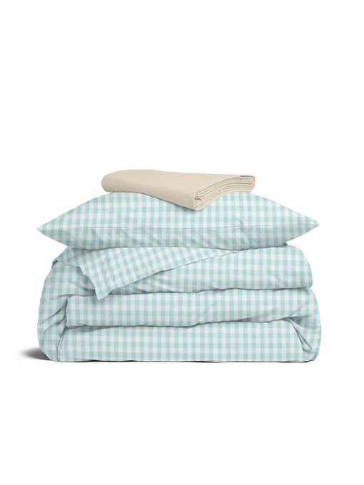 Дитяча постільна білизна в ліжечко MINT CHECK Cosas модель MintCheck_08Beige_140 Фото