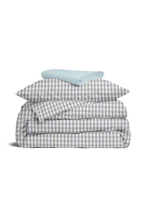Дитяча постільна білизна в ліжечко GRAY CHECK Cosas модель GrayCheck_58LightBlue_140 Фото