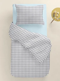 Дитяча постільна білизна в ліжечко GRAY CHECK Cosas модель GrayCheck_58LightBlue_140 Фото