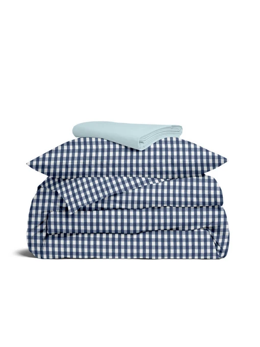 Детское постельное белье в кроватку NAVY CHECK Cosas модель NavyCheck_58LightBlue_140 Фото