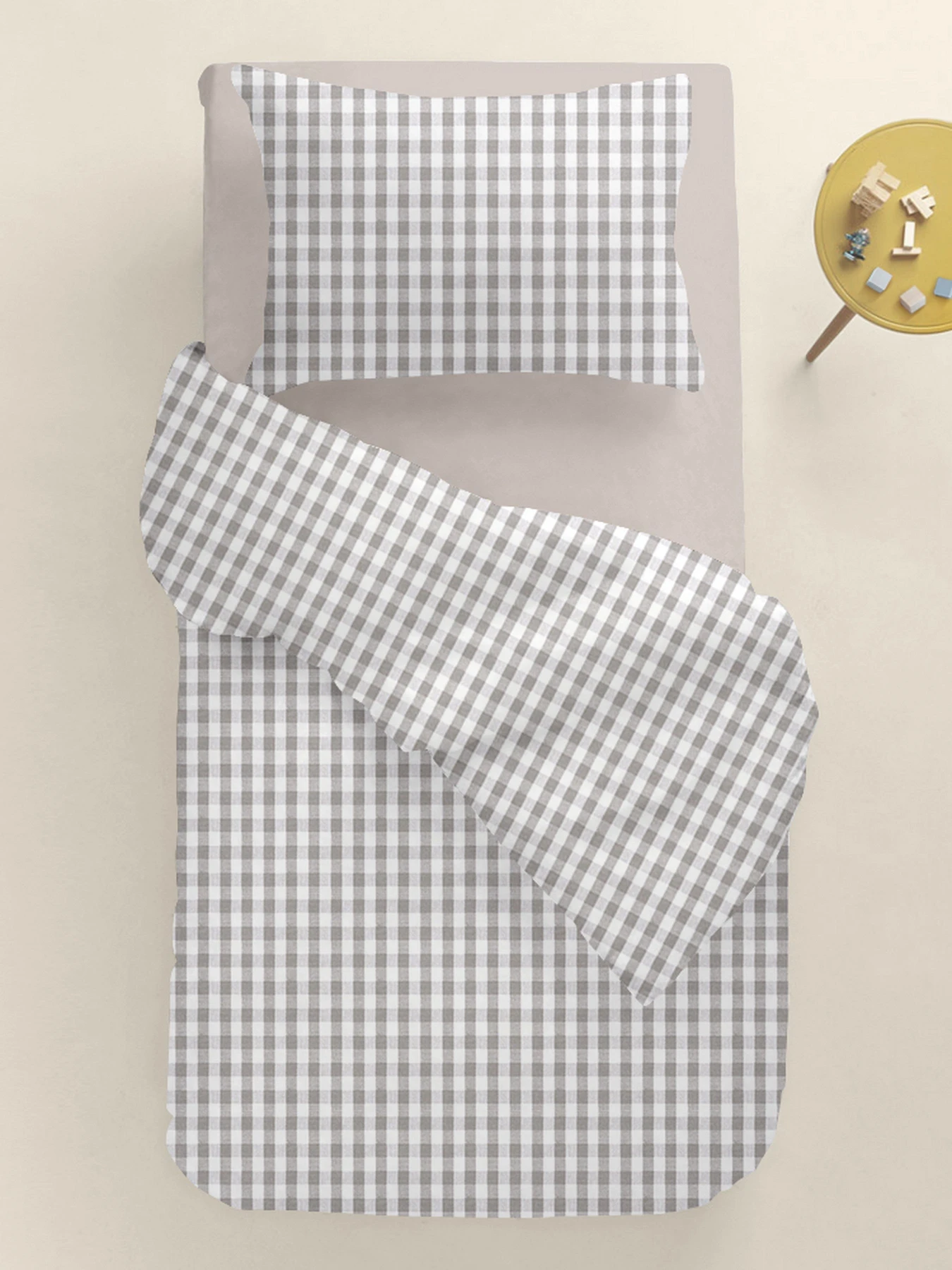 Дитяча постільна білизна в ліжечко TAUPE CHECK Cosas модель TaupeCheck_84Quartz_140 Фото