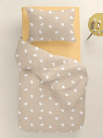 Детское постельное белье в кроватку CREAM HEARTS Cosas модель CreamHearts_11Honey_140 Фото