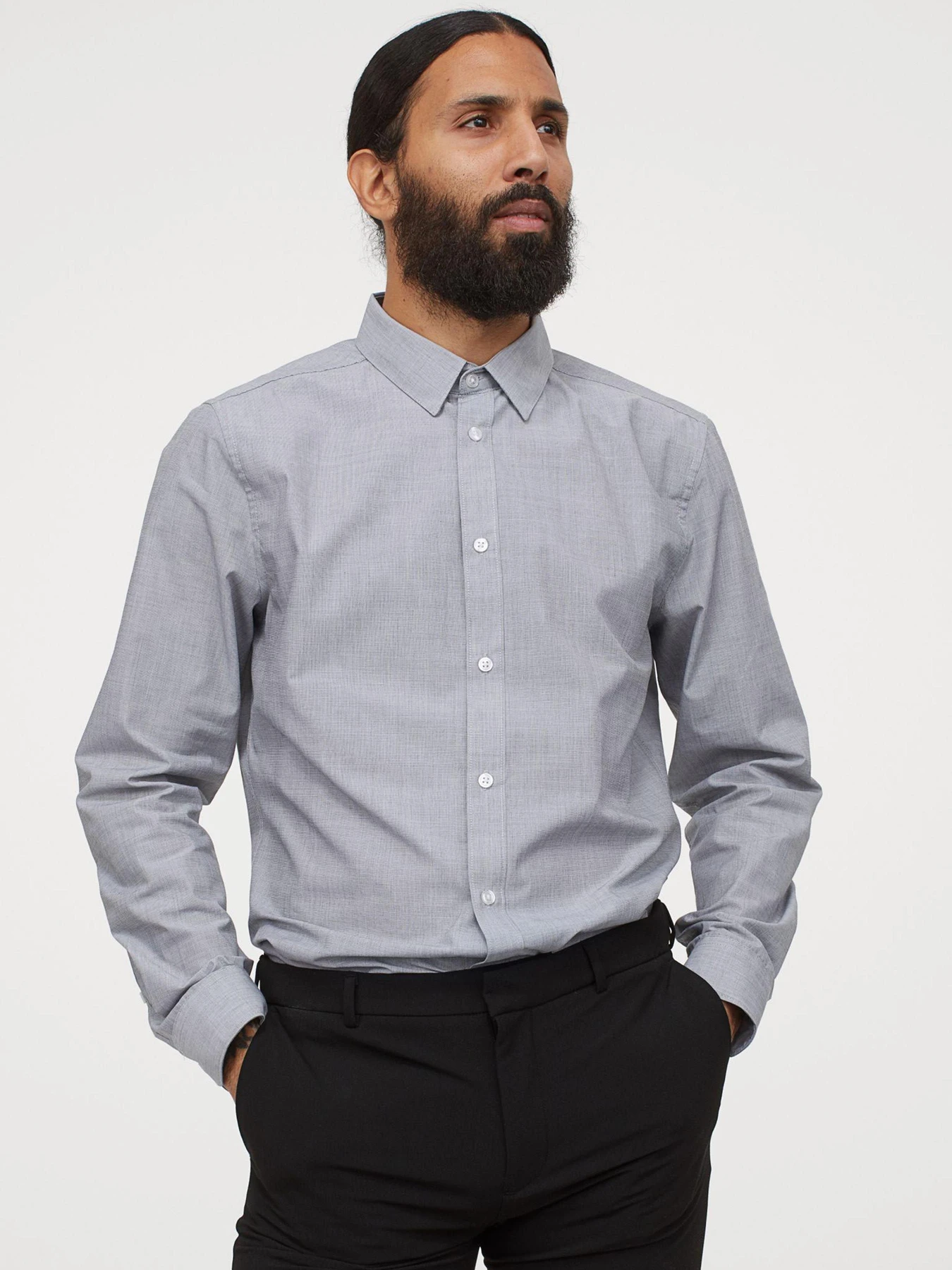 Рубашки H&M модель 7817581sm_Серый Фото