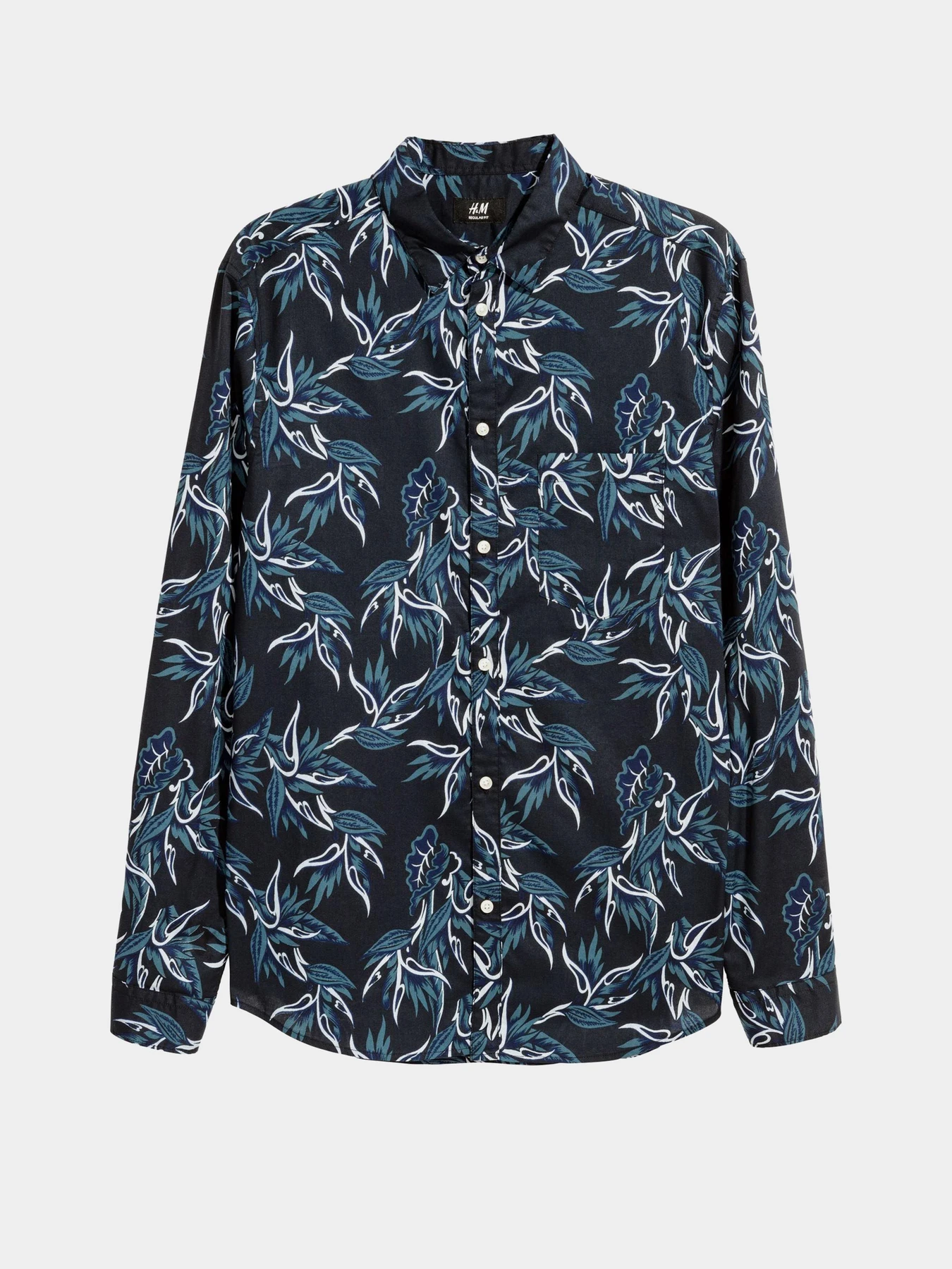 Рубашки H&M модель 5016196RP12_темно-синий с рисунком Фото