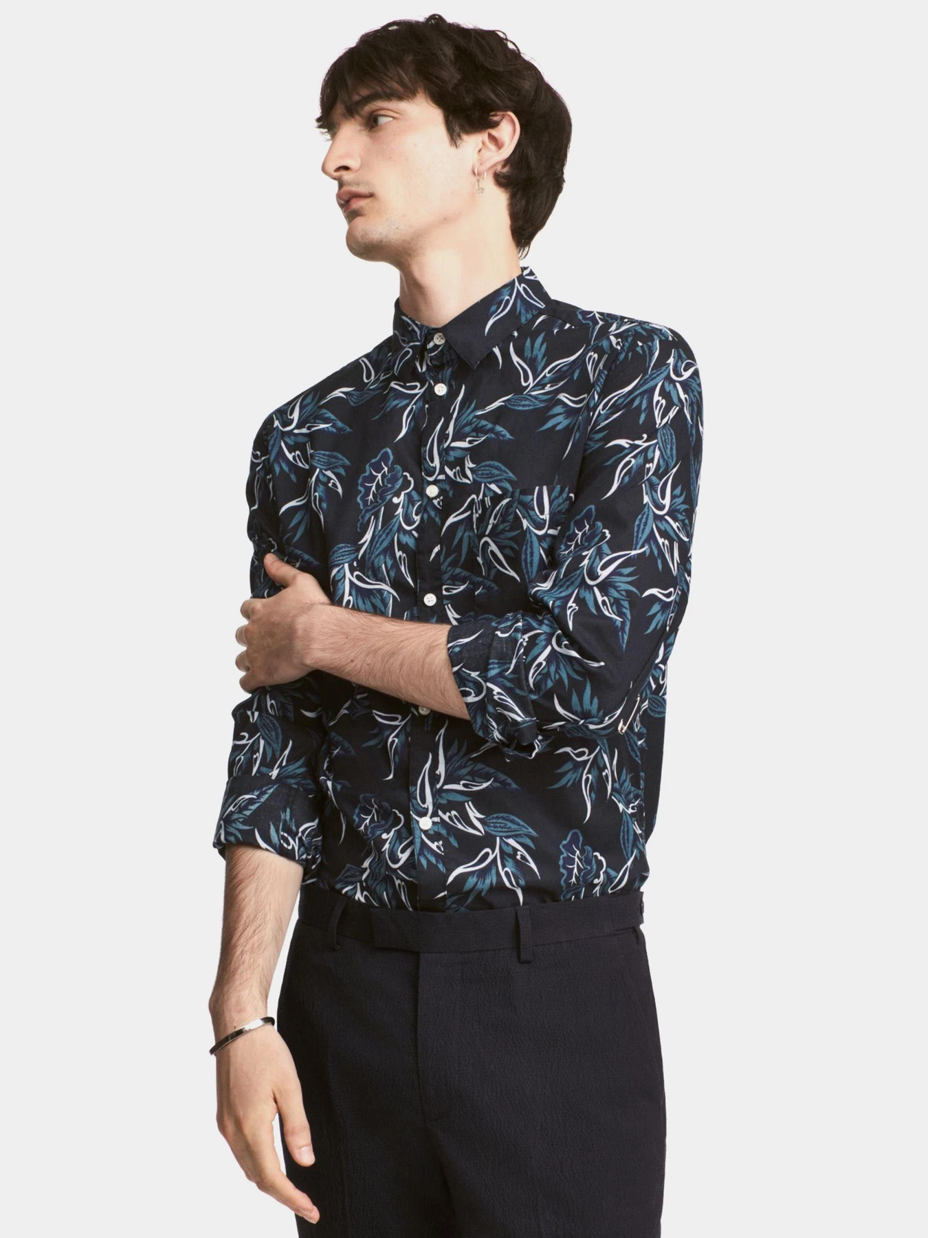 Рубашки H&M модель 5016196RP12_темно-синий с рисунком Фото
