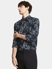 Рубашки H&M модель 5016196RP12_темно-синий с рисунком Фото