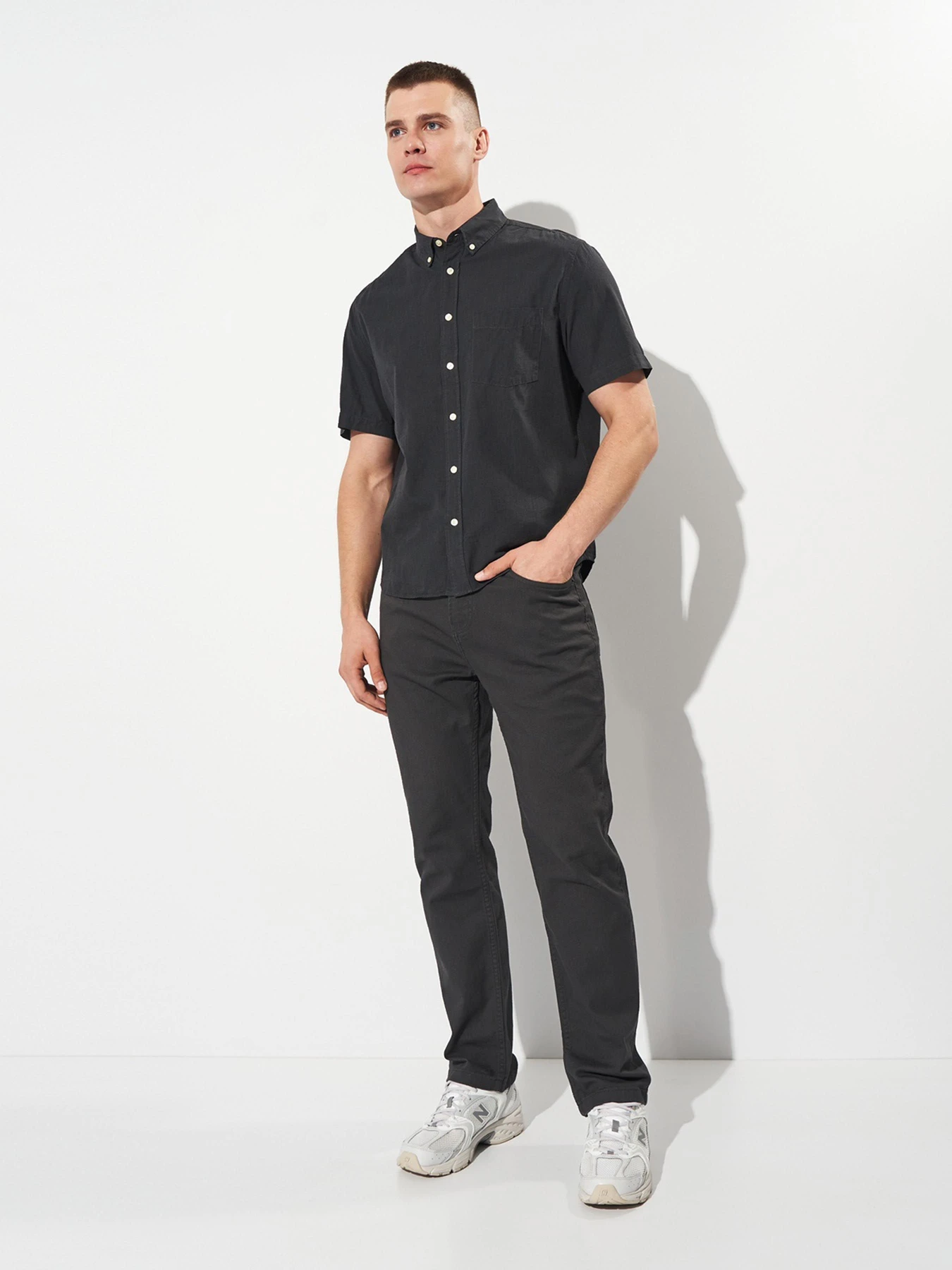 Рубашки H&M модель 8272671wer_Темно-серый Фото