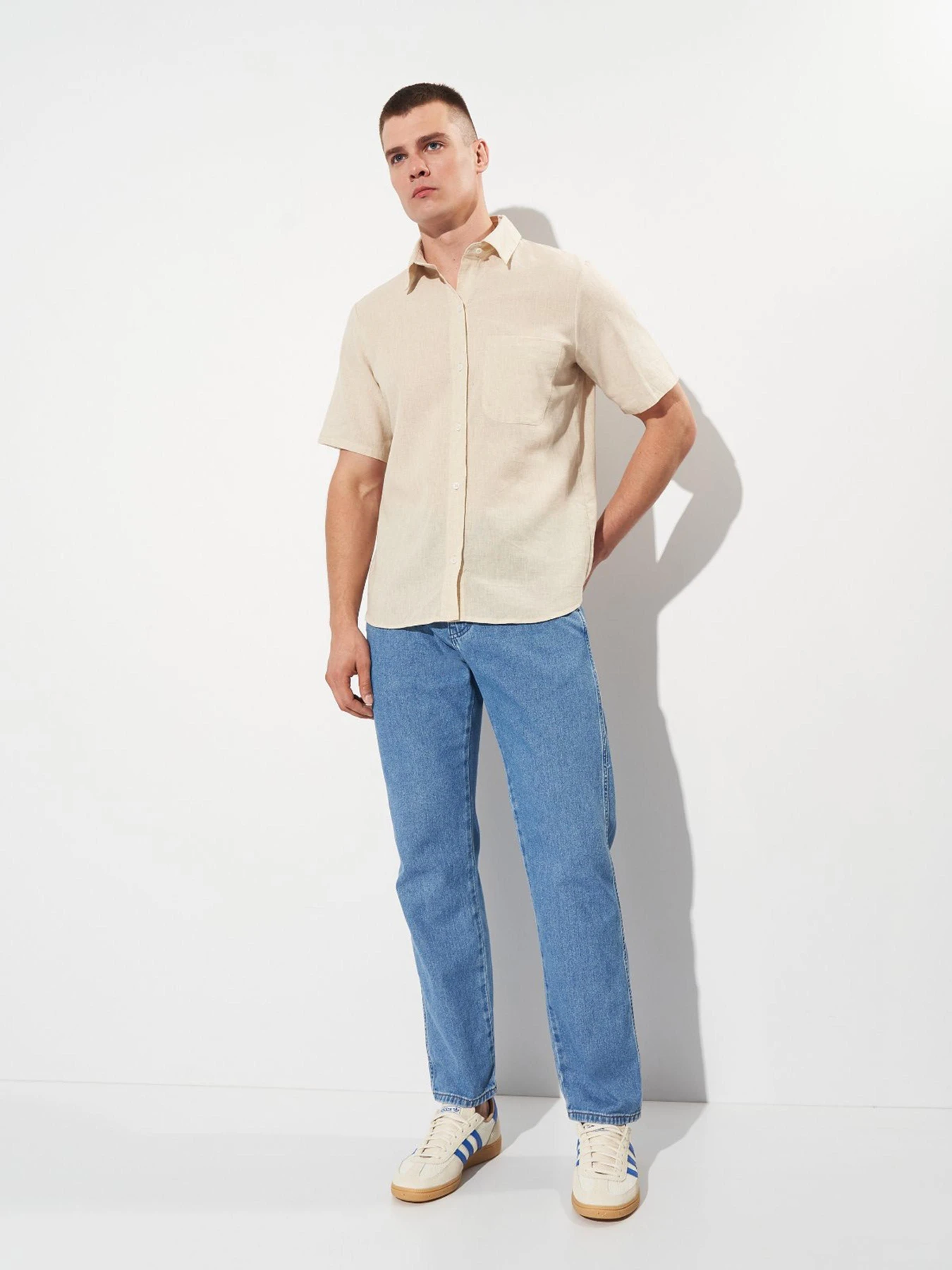 Рубашки H&M модель 1134783wer_Светло-бежевый Фото
