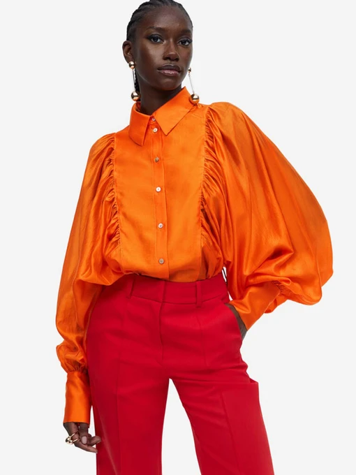 Рубашки H&M модель 1141625wer_Оранжевый Фото
