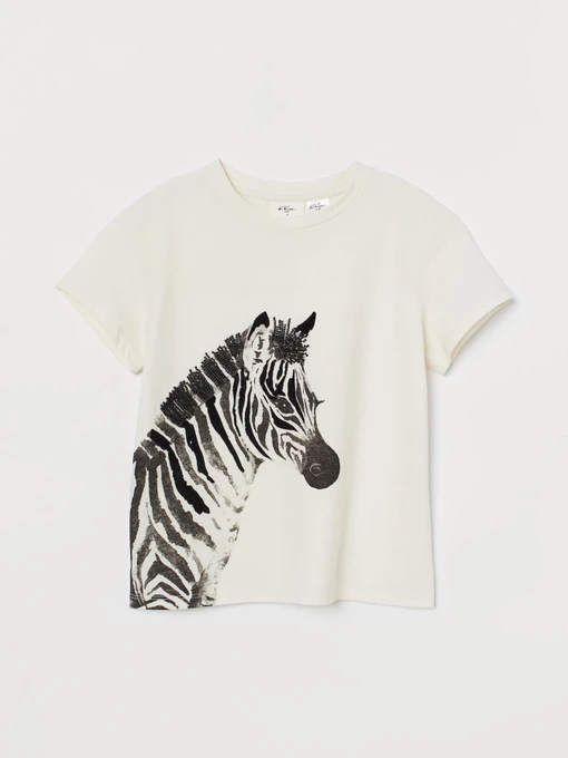 Футболки и поло H&M модель 8452391kwer_Молочный Фото