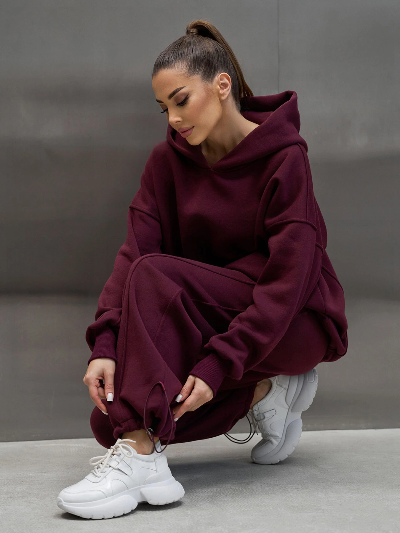 Костюми ISSA Plus модель 15374_темно-бордовый Фото