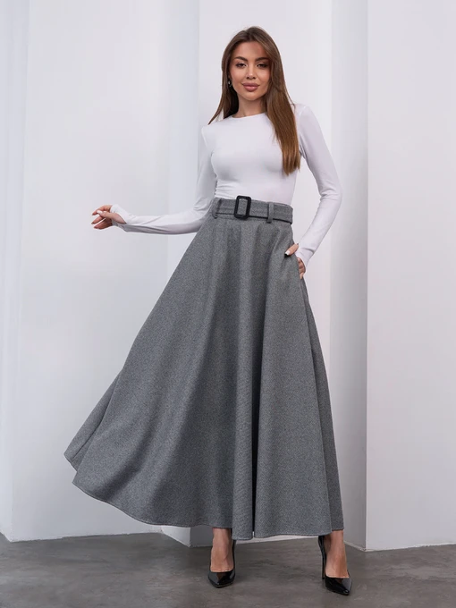 Юбки ISSA Plus модель 15459_серый Фото