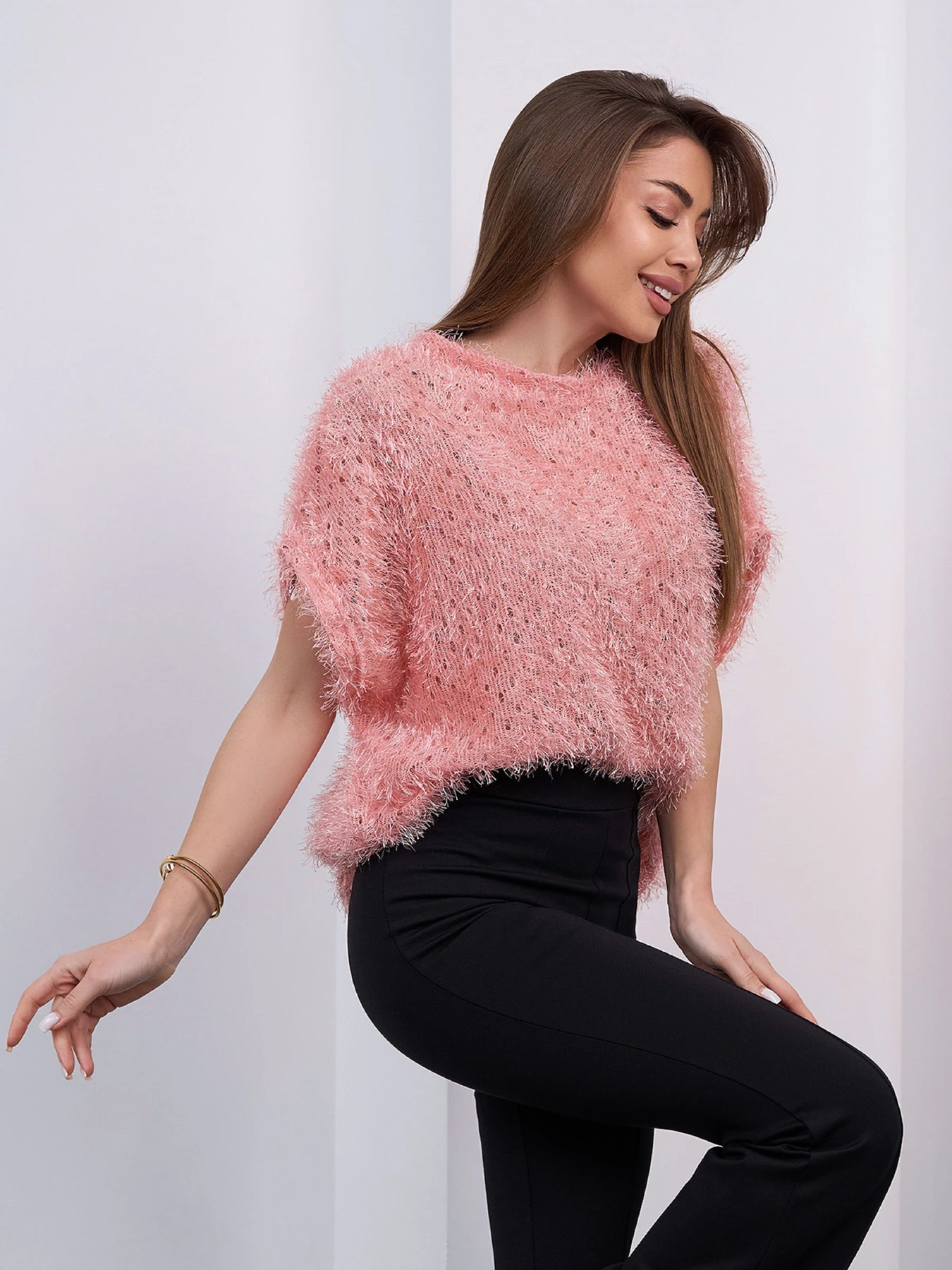 Светри та кардигани ISSA Plus модель 15466_розовый Светри та кардигани ISSA Plus модель 15466_розовый Фото
