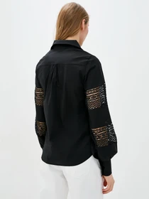 Сорочки ISSA Plus модель SA-84_black Фото