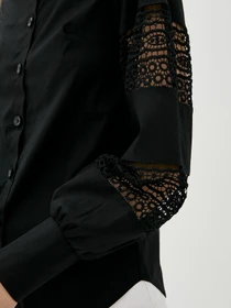Сорочки ISSA Plus модель SA-84_black Фото