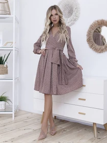 Платья ISSA Plus модель 12099_lightbrown Фото