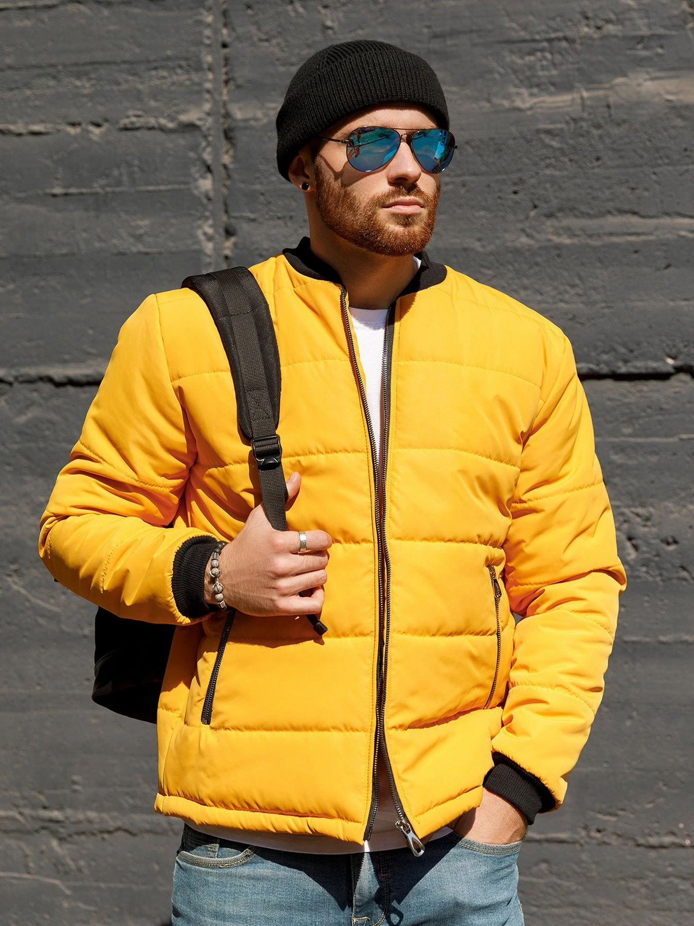 Куртки та дублянки ISSA Plus модель SA-314_mustard Куртки та дублянки ISSA Plus модель SA-314_mustard Фото