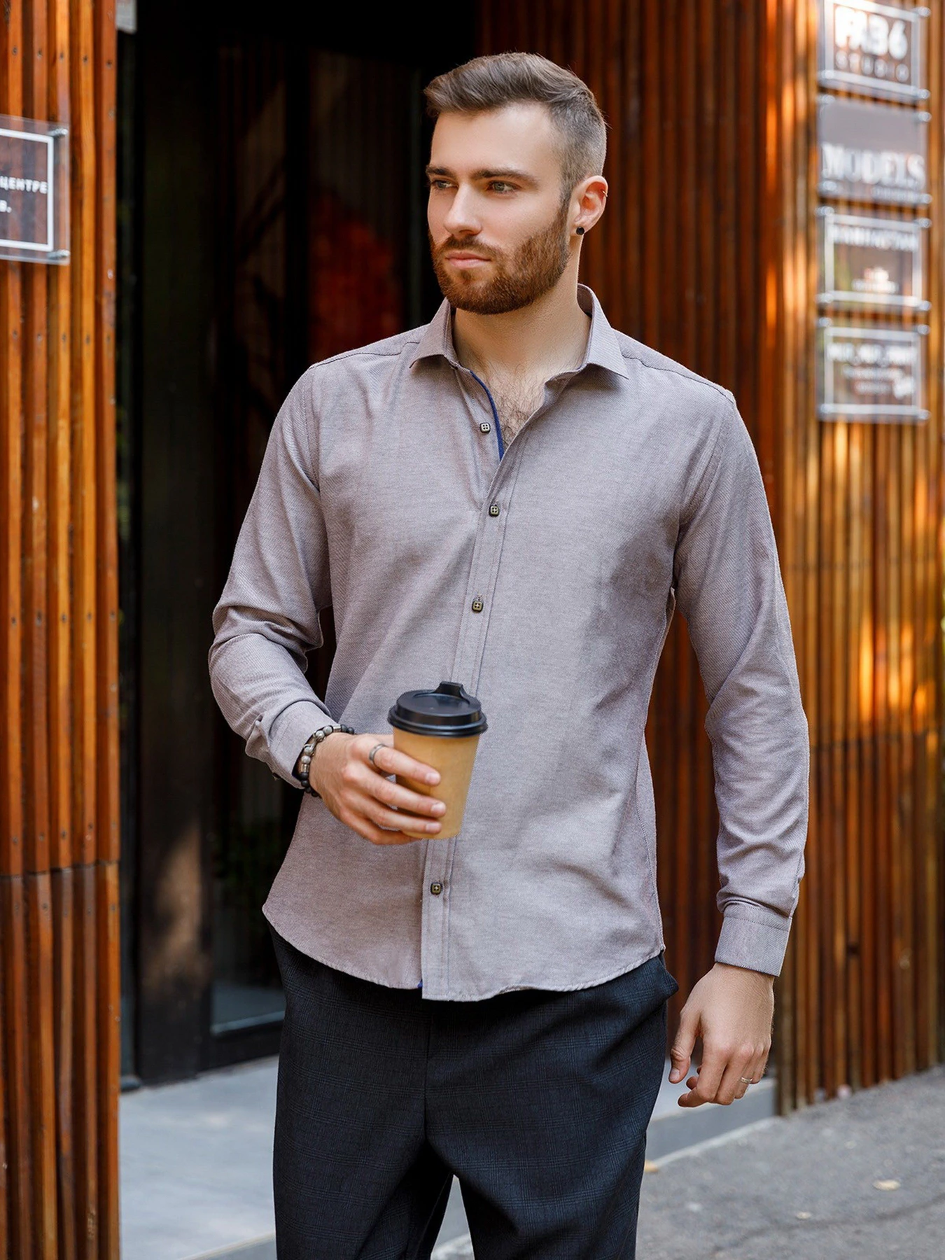 Рубашки ISSA Plus модель GN-437_gray Рубашки ISSA Plus модель GN-437_gray Фото