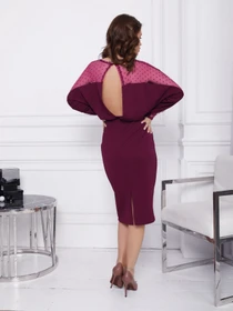 Платья ISSA Plus модель 12368_burgundy Фото