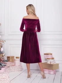 Сукні ISSA Plus модель 12364_burgundy Фото