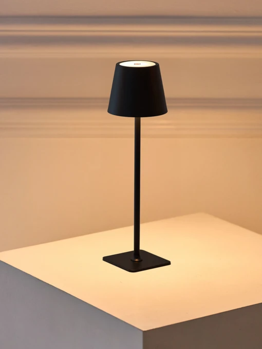 Настільна світлодіодна лампа з акумулятором чорна MBM HOME модель DH-LAMP-15 BLACK Фото
