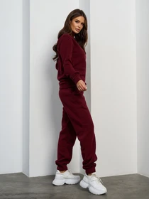 Костюми ISSA Plus модель 15456_бордовый Фото