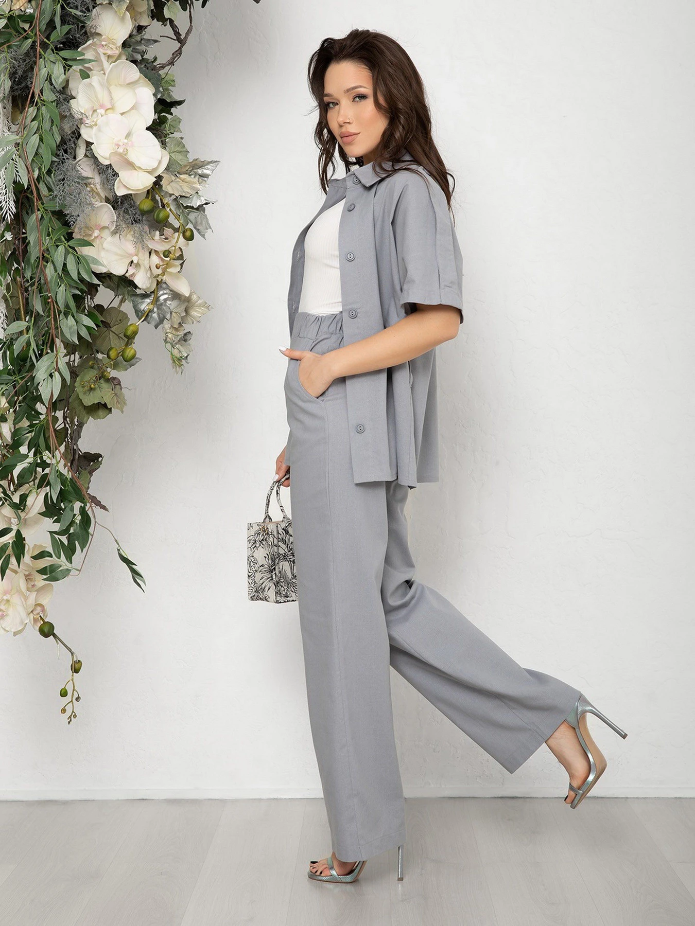 Костюмы ISSA Plus модель 12590_gray Костюмы ISSA Plus модель 12590_gray Фото