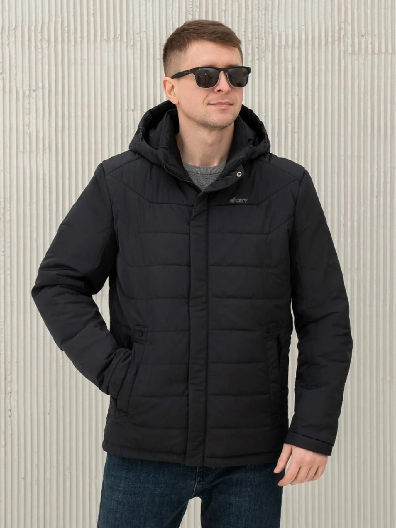 Куртки и дубленки City Fashion Classic модель 67-1-CKF-BLUE Куртки и дубленки City Fashion Classic модель 67-1-CKF-BLUE Фото