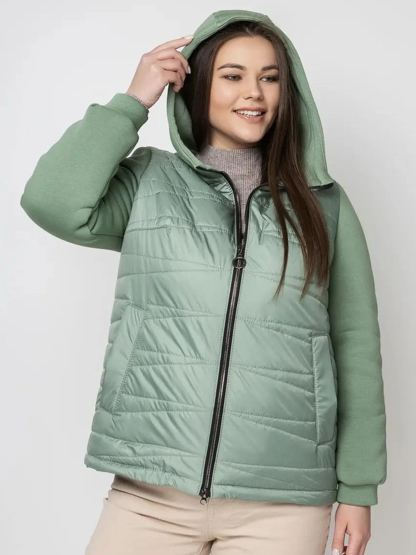 Куртки и дубленки City Fashion Classic модель LR-132-oliva Куртки и дубленки City Fashion Classic модель LR-132-oliva Фото