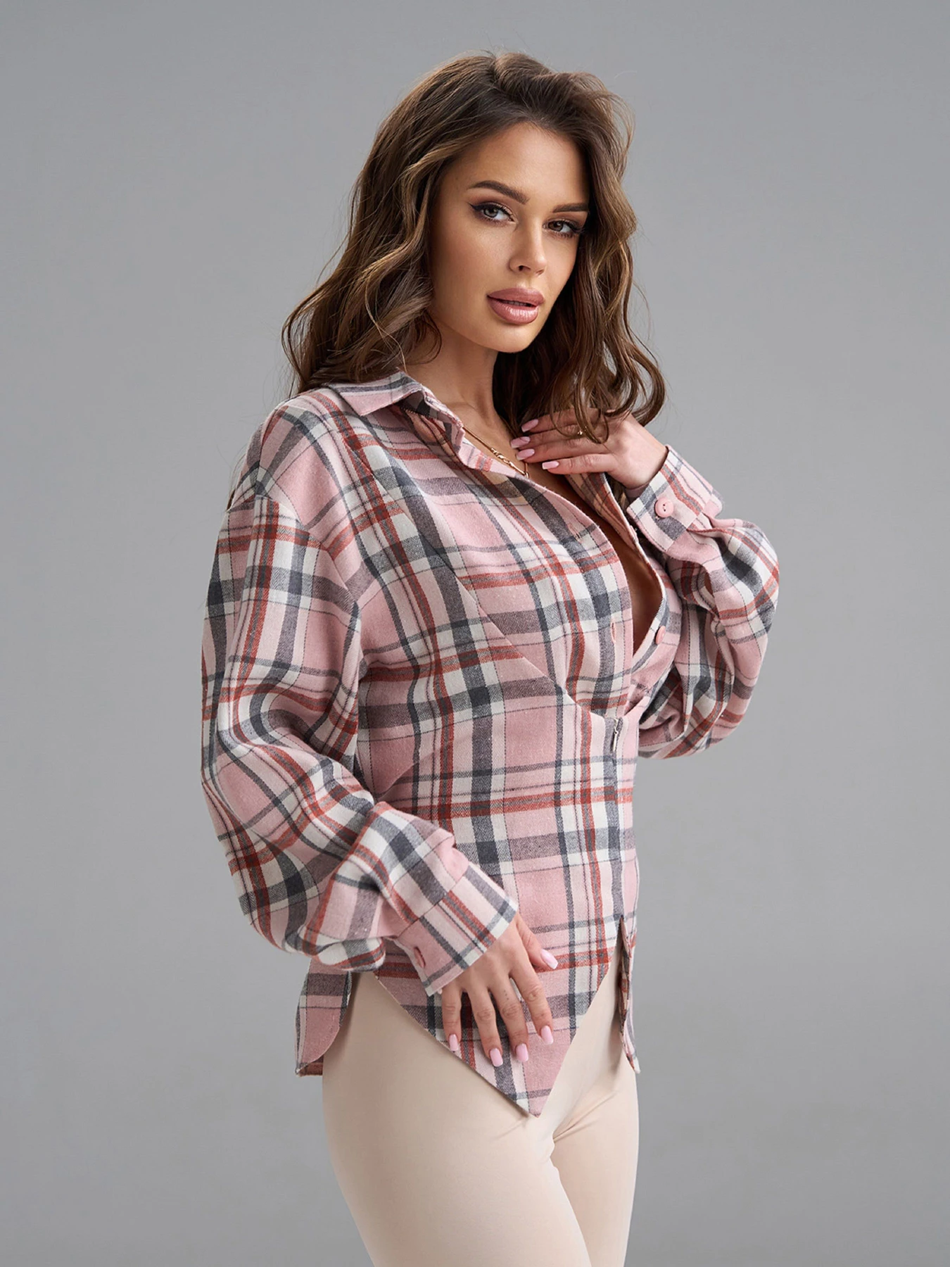 Рубашки ISSA Plus модель 15507_розовый Фото