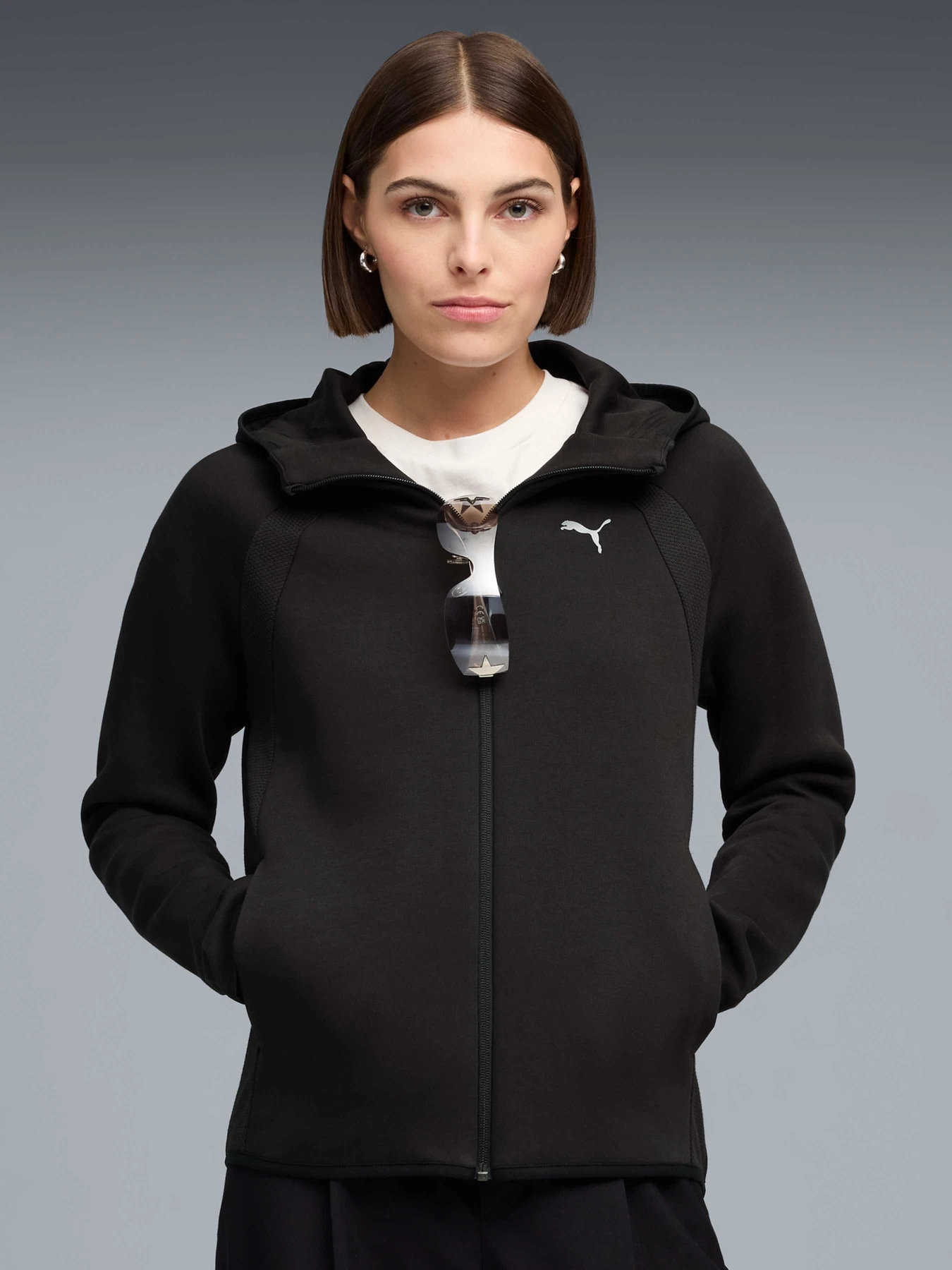 Худи и свитшоты PUMA Evostripe Full-zip Hoodie Dk модель 691898 Фото