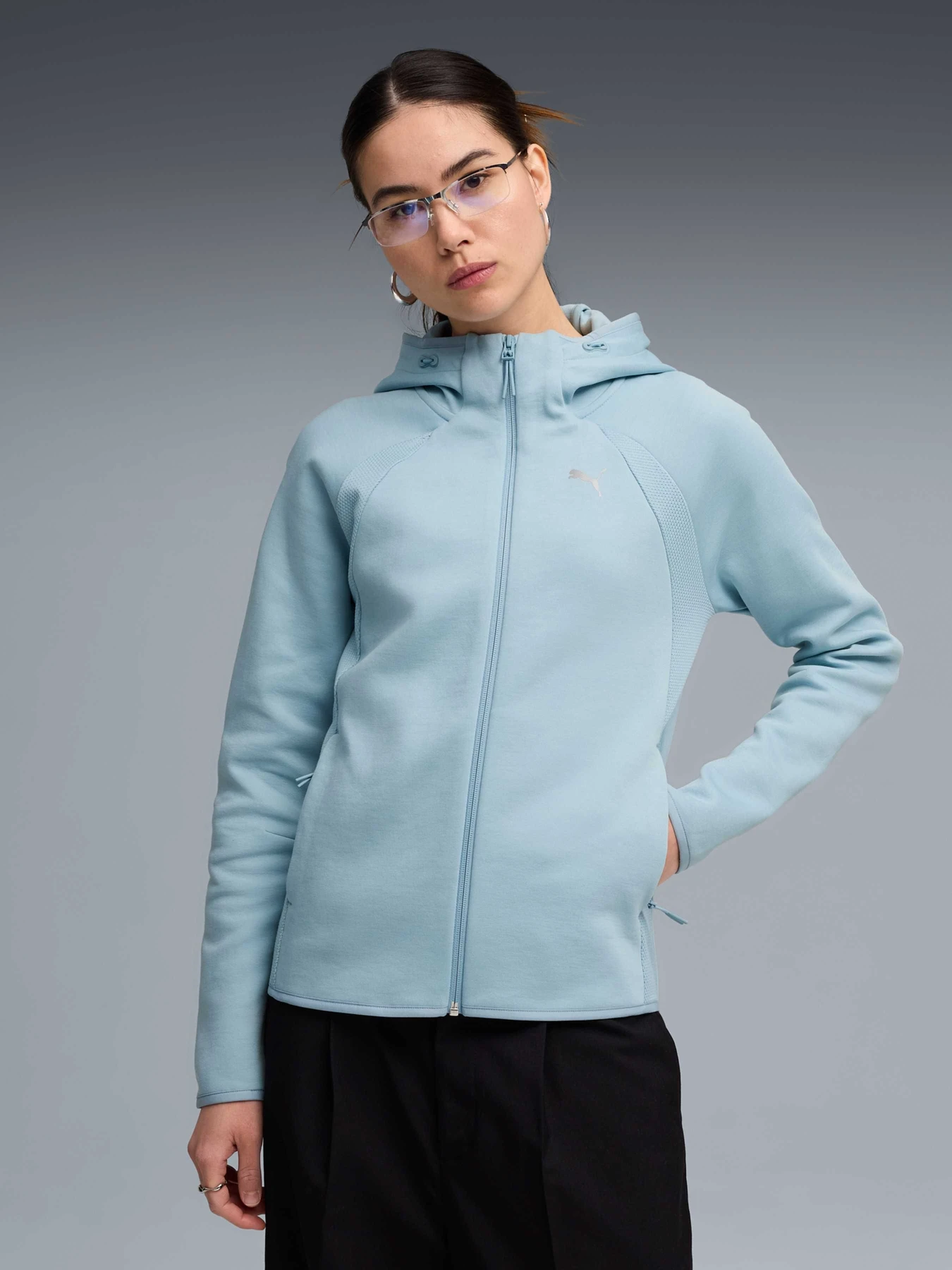 Худи и свитшоты PUMA Evostripe Full-zip Hoodie Dk модель 691898 Фото