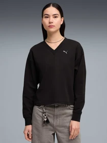 Худі та світшоти PUMA Ess Elevated V-neck Crew Dk модель 691816 Фото