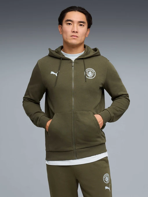 Чоловіча Спортивна кофта PUMA Mcfc Ftblculture Hded Swt Jk фото 3