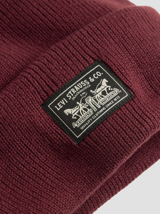 Levi's Шапка колір бордовий фото 3