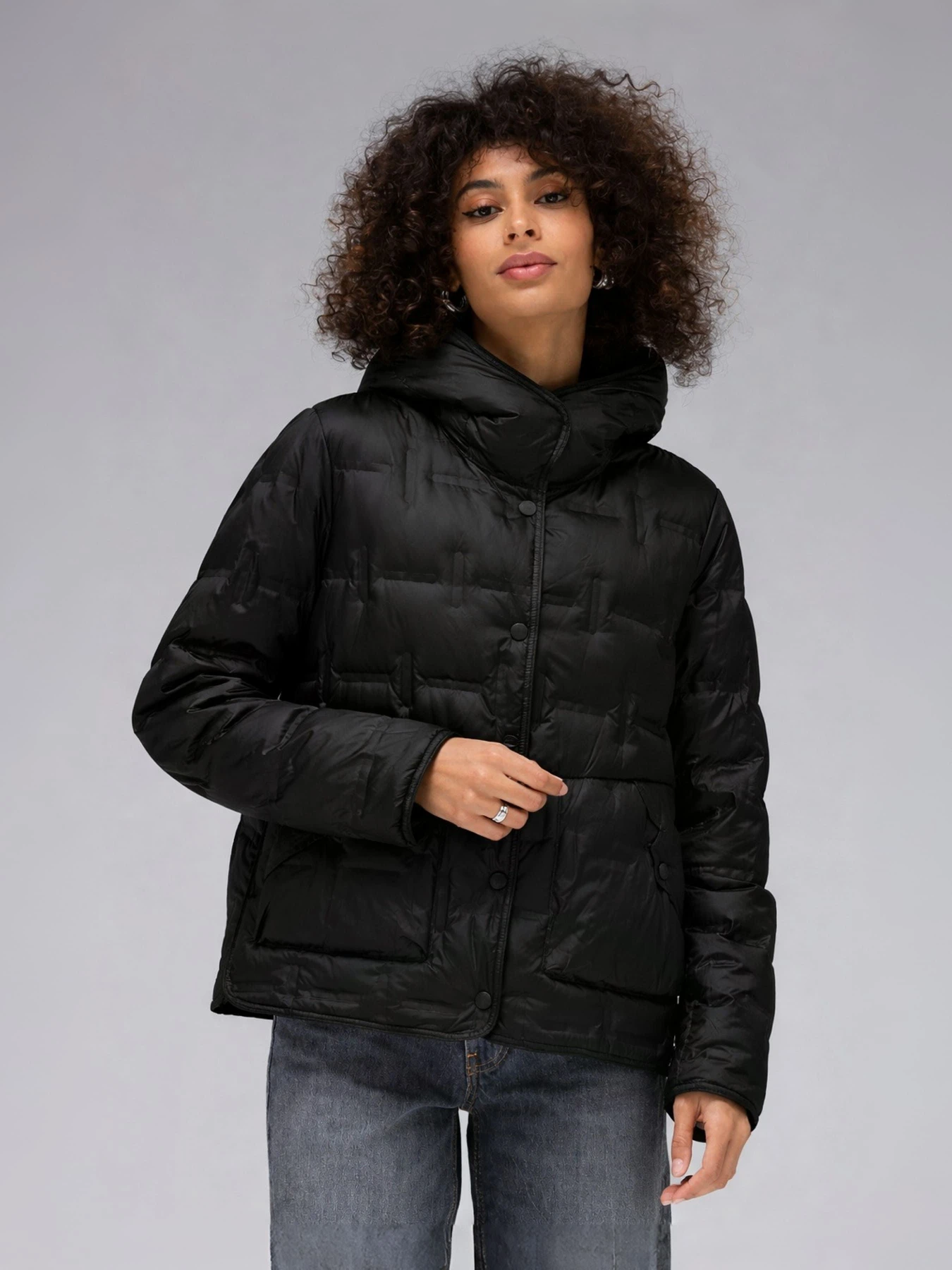 Куртки и дубленки VIVA WEAR модель 6570-black-gray Фото