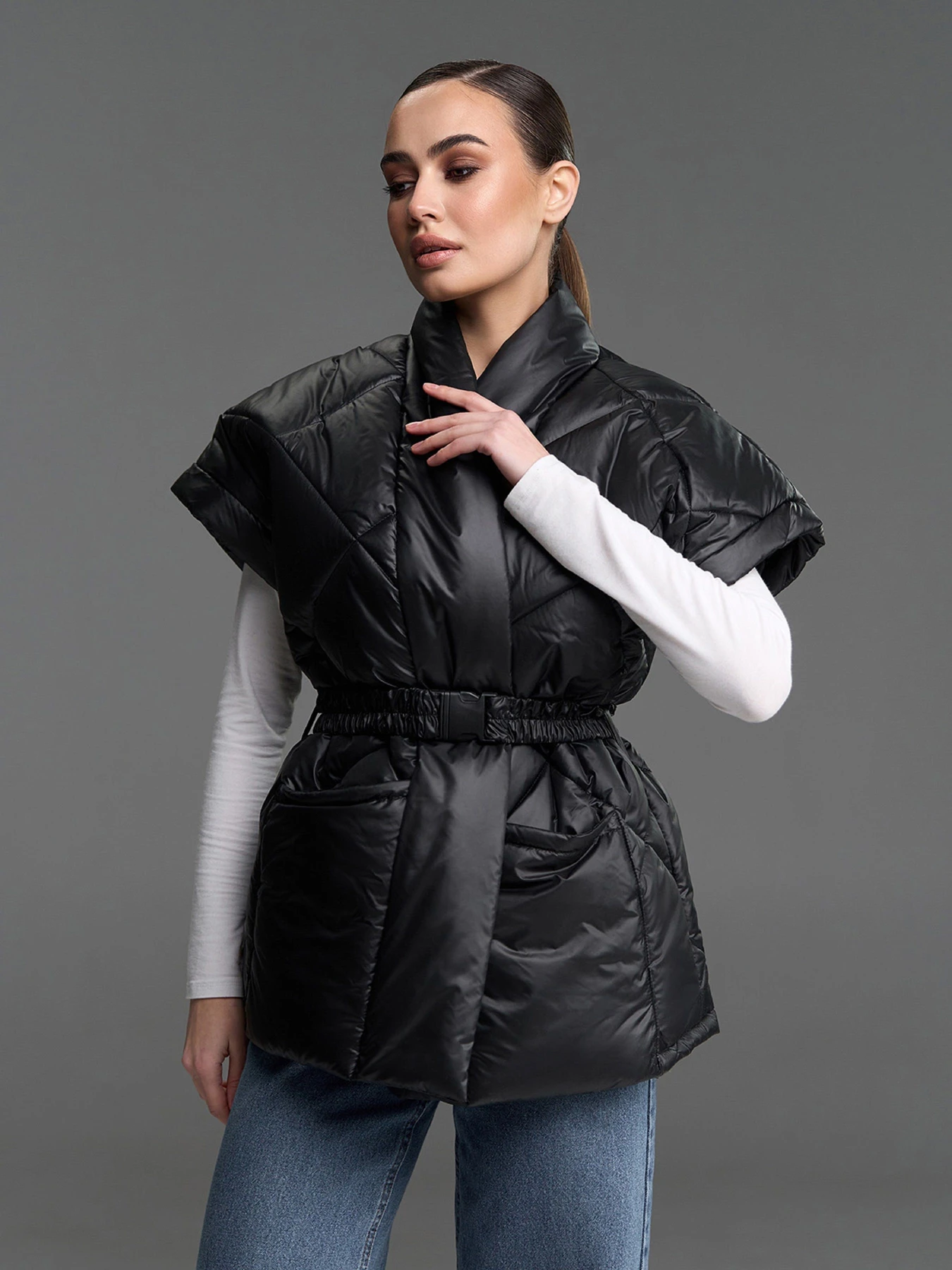 Куртки та дублянки ISSA Plus модель SA-685_черный Куртки та дублянки ISSA Plus модель SA-685_черный Фото