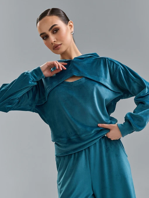 Велюровий Жіночий Спортивний костюм ISSA Plus фото 2