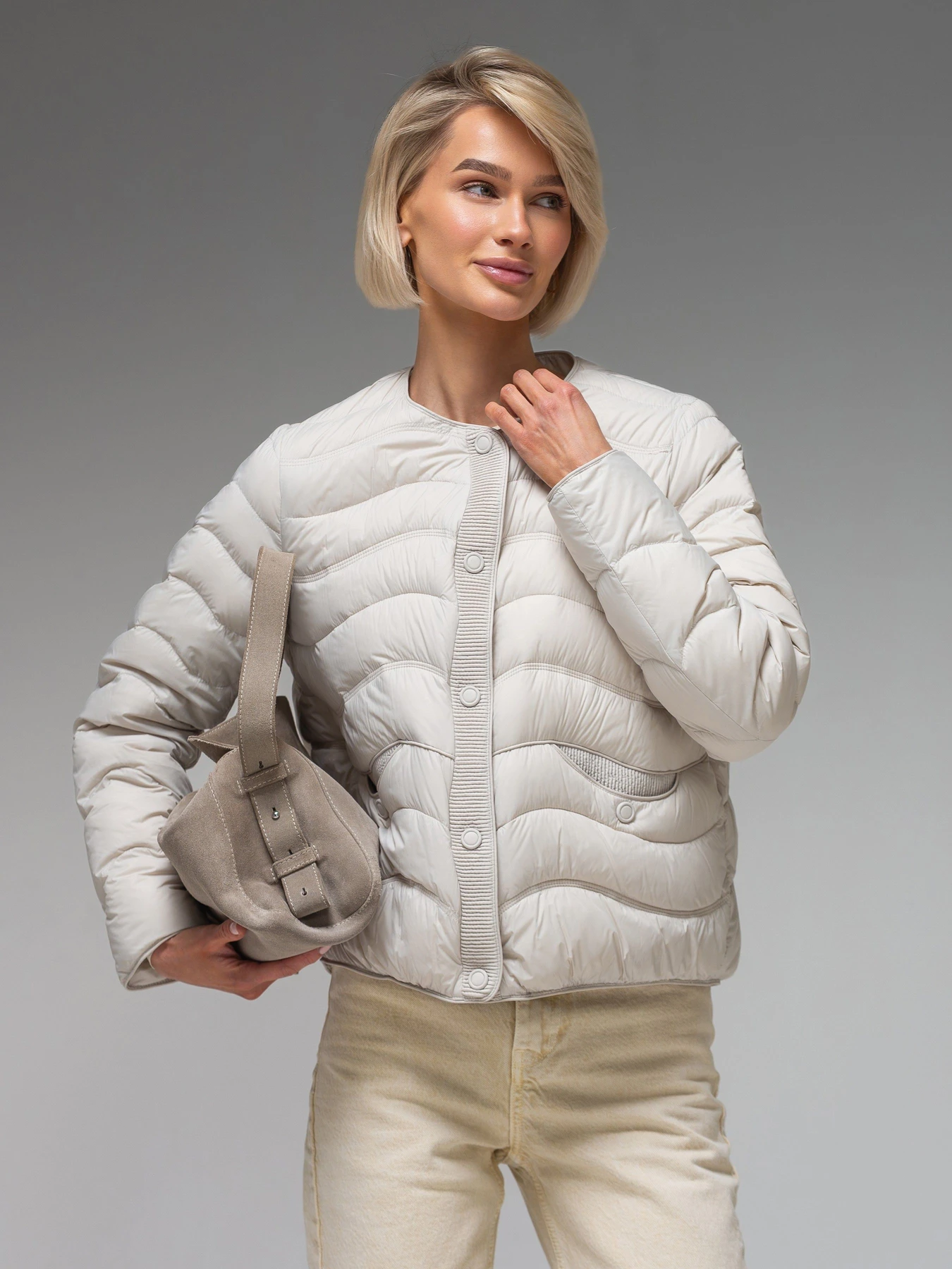 Куртки и дубленки VIVA WEAR модель 6688-light gray Фото