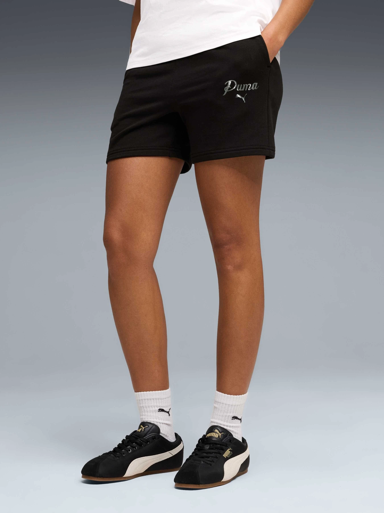 Шорты PUMA Ess Script High-waist Shorts модель 691762 Фото
