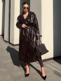 Пальта та плащі Jadone Fashion модель Trench_Nekst_podovzhenyy_chokol Фото
