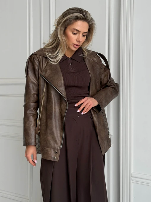 Жіноча Шкіряна куртка Jadone Fashion фото 3