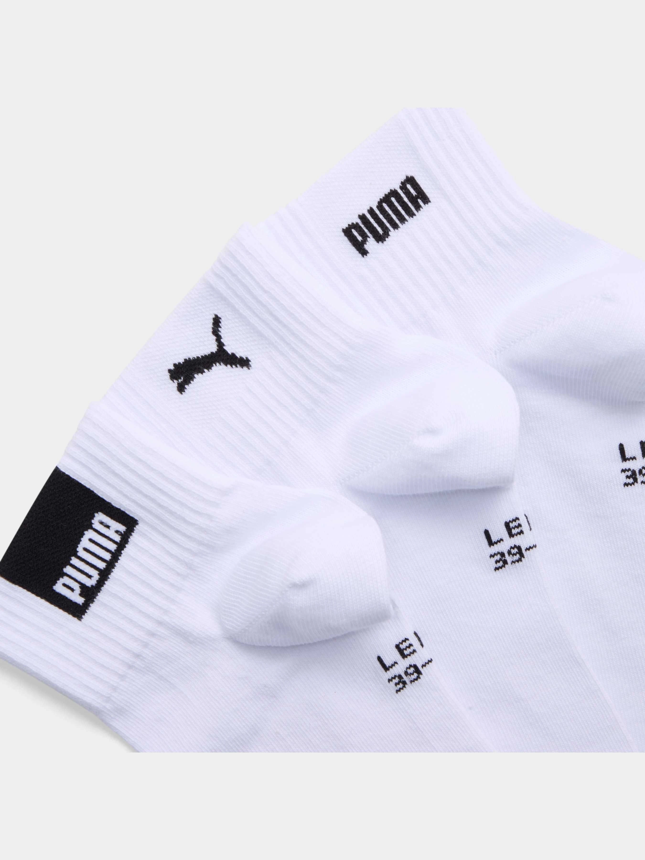 PUMA Unisex Logo Quarter 3p Набір шкарпеток колір білий фото 2