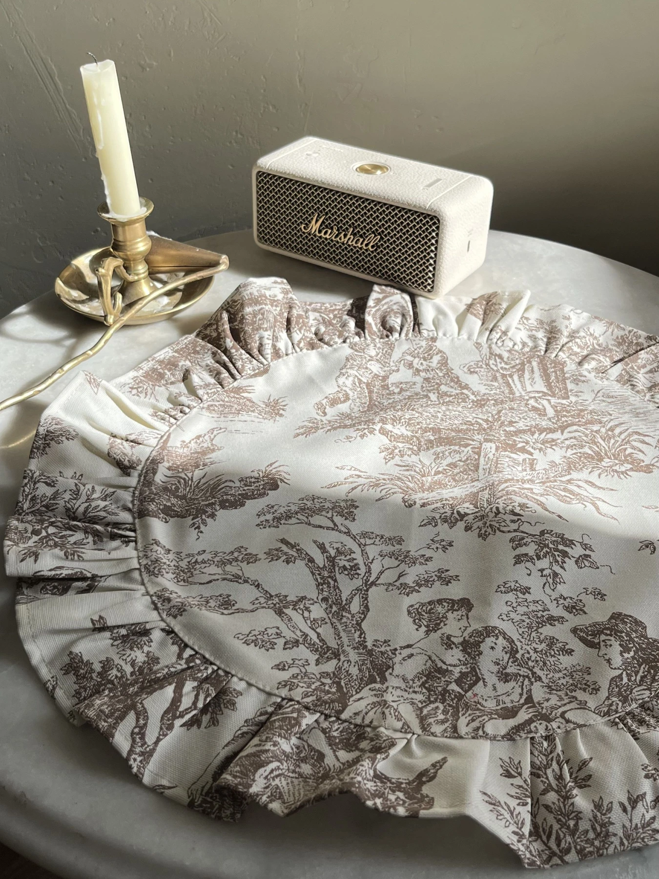 Салфетка сервировочная с рюшами хлопковая водотталкивающая Italiano Beige Ecotton модель 25576 Салфетка сервировочная с рюшами хлопковая водотталкивающая Italiano Beige Ecotton модель 25576 Фото