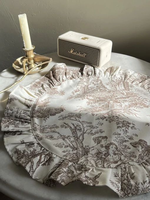 Серветка сервірувальна з рюшами бавовняна водовідштовхуюча Italiano Beige Ecotton модель 25576 Фото