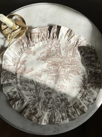 Салфетка сервировочная с рюшами хлопковая водотталкивающая Italiano Beige Ecotton модель 25576 Фото