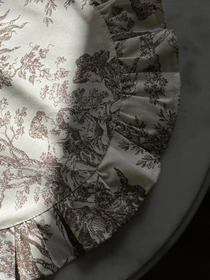 Салфетка сервировочная с рюшами хлопковая водотталкивающая Italiano Beige Ecotton модель 25576 Фото