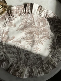 Салфетка сервировочная с рюшами хлопковая водотталкивающая Italiano Beige Ecotton модель 25576 Фото