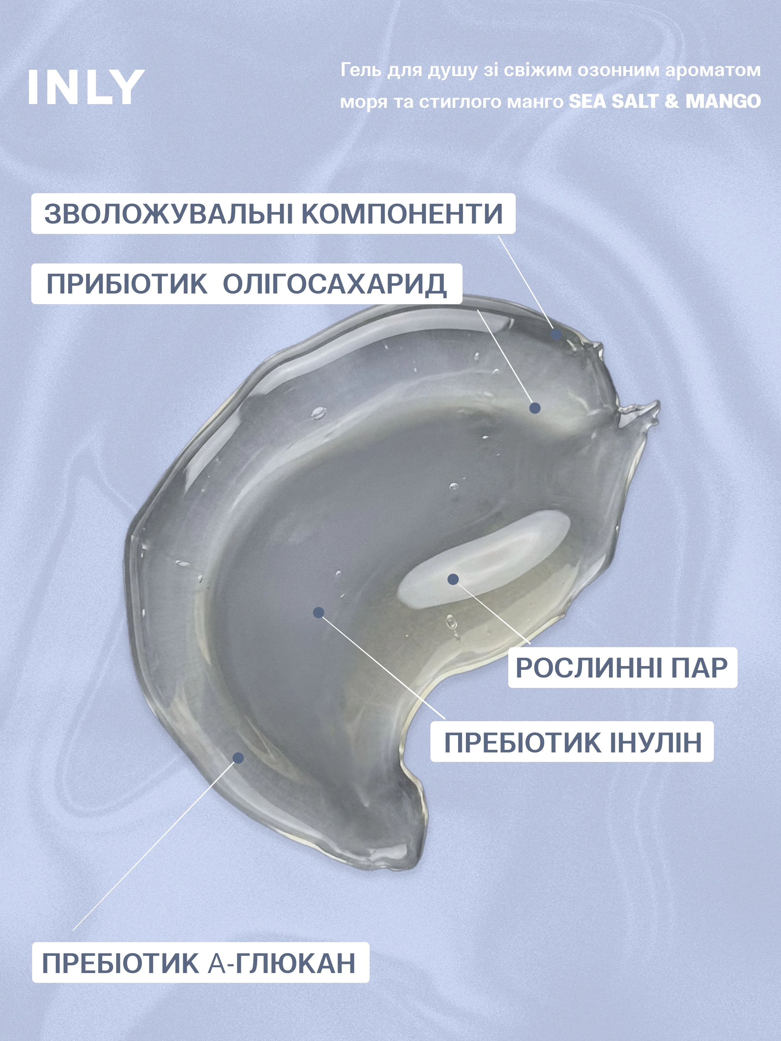 Гель для душу SEA SALT & MANGO INLY, 150 мл фото 3